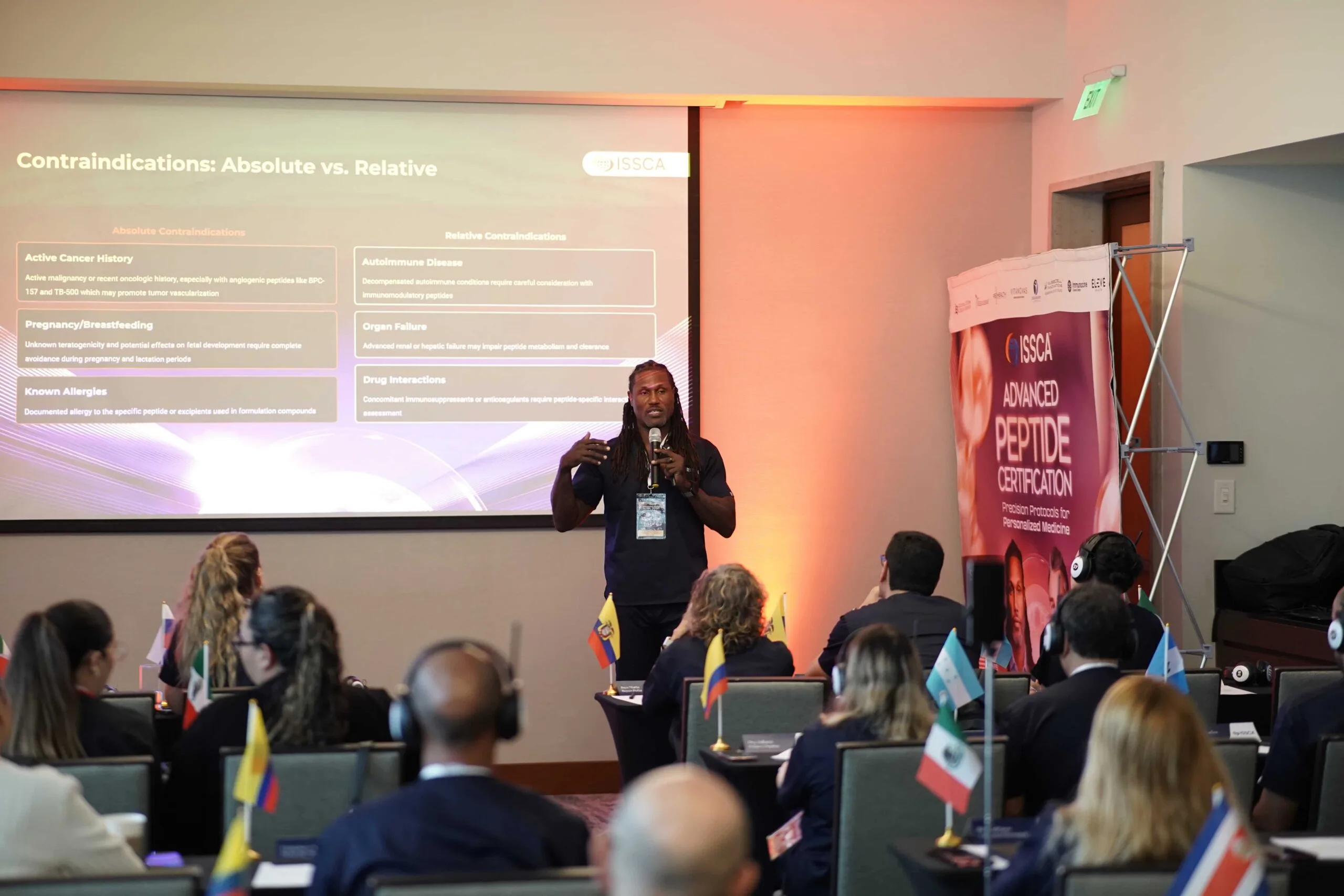 ISSCA Advanced Peptide Certification — speaker presenting indications