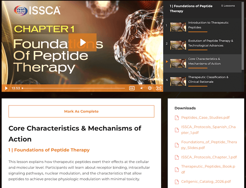 ISSCA Course Dashboard Interface
